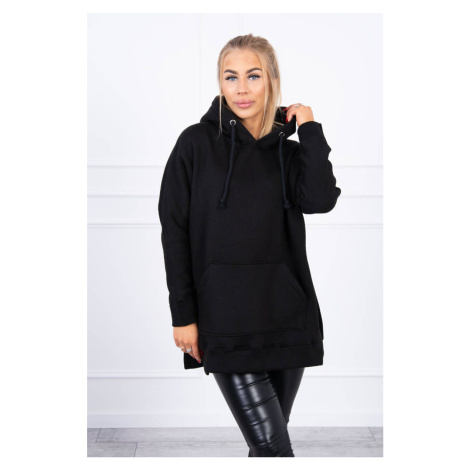 Insulated sweatshirt with slits on the sides black