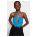 Trendyol Blue Knitted Window/Cut Out Detailed Body With Snap Snaps