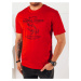 Pánske červené tričko s potlačou Dstreet RX5364