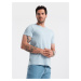 Ombre BASIC men's classic cotton T-shirt - light blue