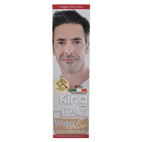 Permanentná farba pre mužov na vlasy a fúzy Kléral King Italy Water Color - šedá (KIG04) + darče