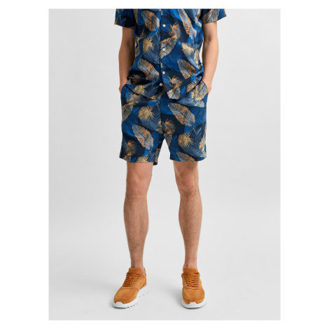 Blue patterned chino shorts Selected Homme Joel - Men