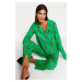 Trendyol Green Zebra Patterned Viscose Woven Pajama Set