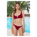 Trendyol Claret Red Bralette Textured Regular Bikini Set