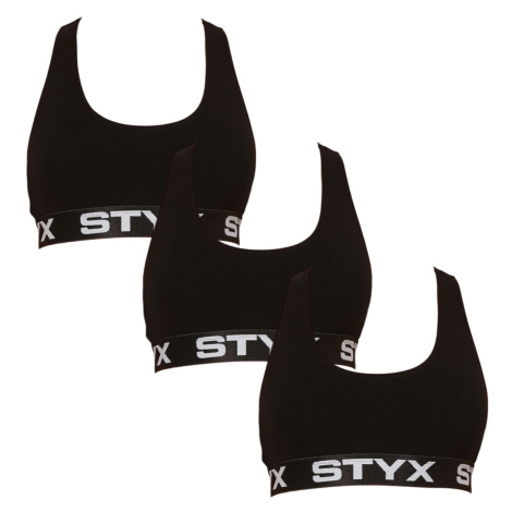 3PACK dámska podprsenka Styx šport čierna (3IP0960)
