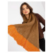 Women's camel and orange knitted scarf