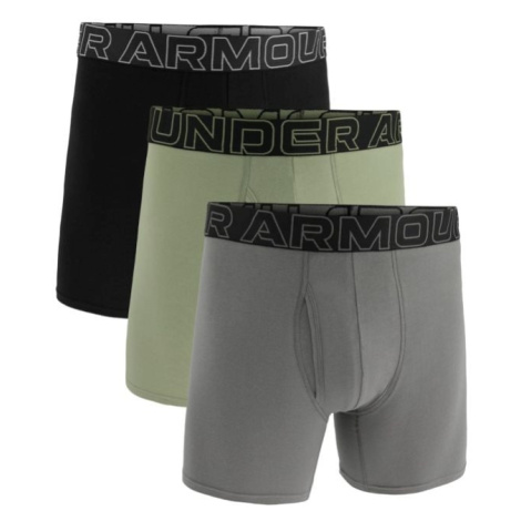 Under Armour Pánske boxerky Perf Cotton 6in 3Pack Green  SS