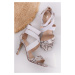 Biele sandále s hadím vzorom Mina