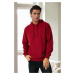 12612 Dewberry Hooded Kangaroo Pocket Mens Sweatshirt-BURGUNDY