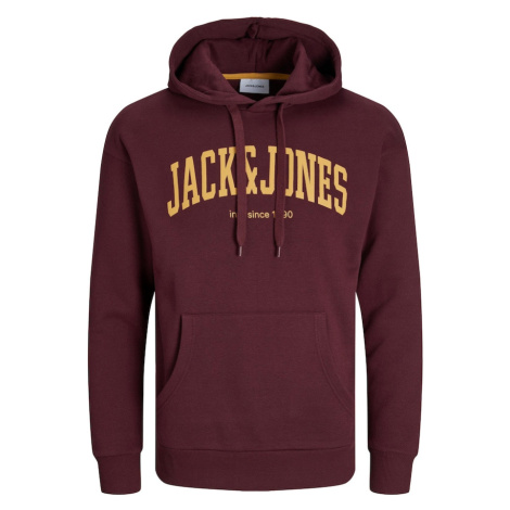 JACK & JONES Mikina 'JJEJosh'  karí / vínovo červená