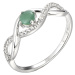 Brilio Silver Očarujúce strieborný prsteň so smaragdom Precious Stone SR00716P 58 mm