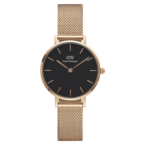 Daniel Wellington Analógové hodinky 'Classic Petite 28 Melrose DW00100217'  ružové zlato / čiern
