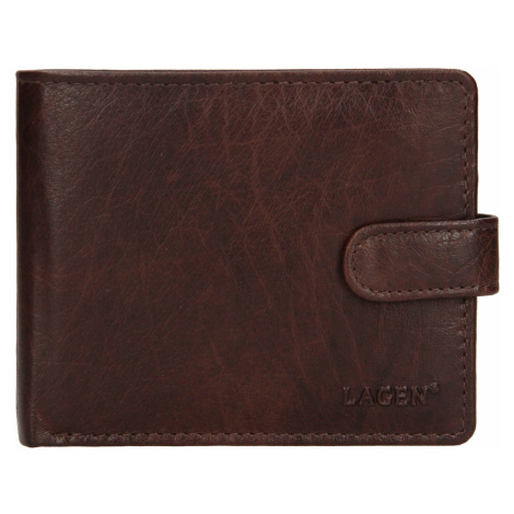 Pánska kožená peňaženka Lagen Ivan - tmavo hnedá