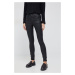 Nohavice Pepe Jeans dámske, čierna farba, priliehavé, vysoký pás