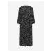 Black polka dot shirt midi dress with ties Pieces Nya - Women
