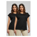 Women's T-shirt with extended shoulder 2 pcs black+black