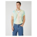 Koton Summer Shirt with Short Sleeves, Tie-Dyeing Look Notched Collar.