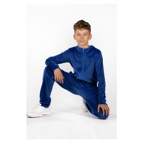 Dendy Chlapčenský overal plyšový dlhý Navy blue
