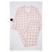 Trendyol Curve Pink Plaid Shirt Collar Knitted Pajama Set