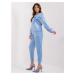 Light blue casual velour set with bow