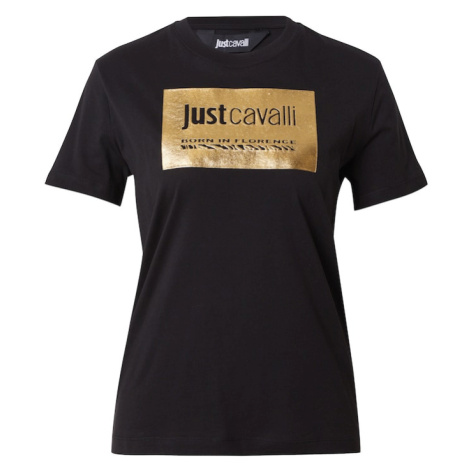 Just Cavalli Tričko  zlatá / čierna
