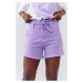 Purple short denim shorts
