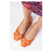 Mio Gusto Billie Orange Women's Short Heeled Shoes with Open Back Bow and Accessory.