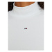 Tommy Jeans Blúzka Tjw Essential Mock Neck DW0DW19830 Biela Slim Fit