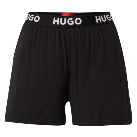 HUGO Pyžamové nohavice  čierna / biela Hugo Boss