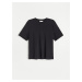 Reserved - Hladké tričko z organickej bavlny - Čierna