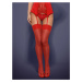Dámske punčochy Obsessive červené (S800 garter stockings)