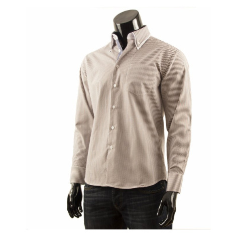 Pánska košeľa s dlhým rukávom TS181 - Boston Public bílá-šedá Gemini