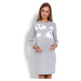 Dámska tehotenská nočná košeľa 1682 - Peekaboo šedá s bílou