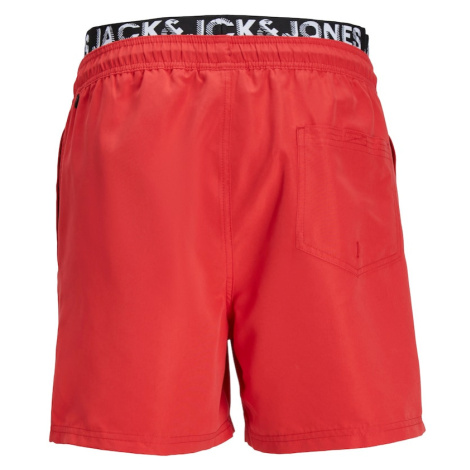 JACK & JONES Plavecké šortky 'FIJI'  červená / čierna / biela
