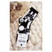 Women's mismatched socks with teddy bear, black and white