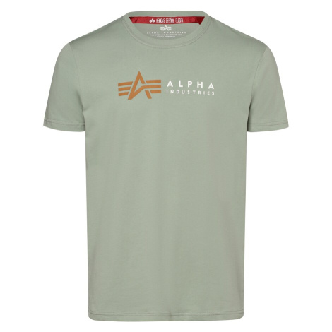 ALPHA INDUSTRIES Tričko  karamelová / zelená / biela