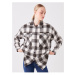 LC Waikiki Women's Plaid Long Sleeve Oversize Lumberjack Shirt Jacket