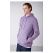 GRIMELANGE Jorge Men's Soft Hooded Organic Cotton Kangaroo Pocket Regular Purple Sweatshirt