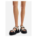 Čierno-béžové dámske sandále na platforme Desigual Road