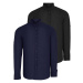 DOUBLE SET G721 DEWBERRY MEN'S SHIRT-BLACK-NAVY