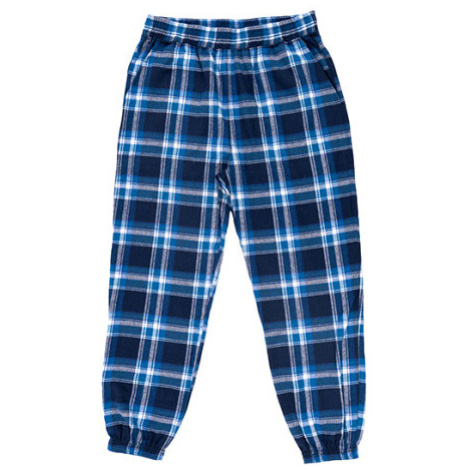 Burnside Pánske flanelové nohavice BU8810 Blue - White -Checked