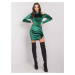 RUE PARIS Dark green velour dress with slit