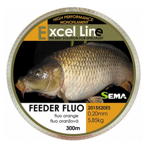 Sema vlasec feeder fluo oranžová 300 m-priemer 0,16 mm / nosnosť 3,85 kg