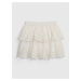Biela dievčenská krajková šortková sukňa GAP