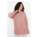 Trendyol Pink Wide Fit Soft Textured Basic Knitwear Sweater