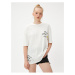 Koton Smileyworld® T-Shirt with Back Print Licensed Crew Neck Short Sleeves