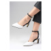 Mio Gusto Luna Women's White Color Ankle Strap Heels Women's Shoes