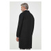 Vlnený kabát Calvin Klein čierna farba, prechodný, oversize