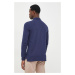 Bavlnené tričko s dlhým rukávom Polo Ralph Lauren tmavomodrá farba, s nášivkou
