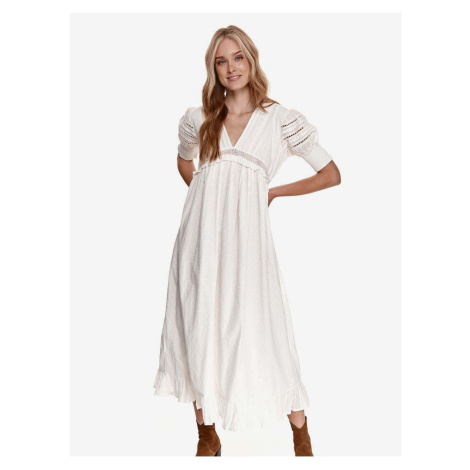 Women's white midi dress with balloon sleeves TOP SECRET - Women